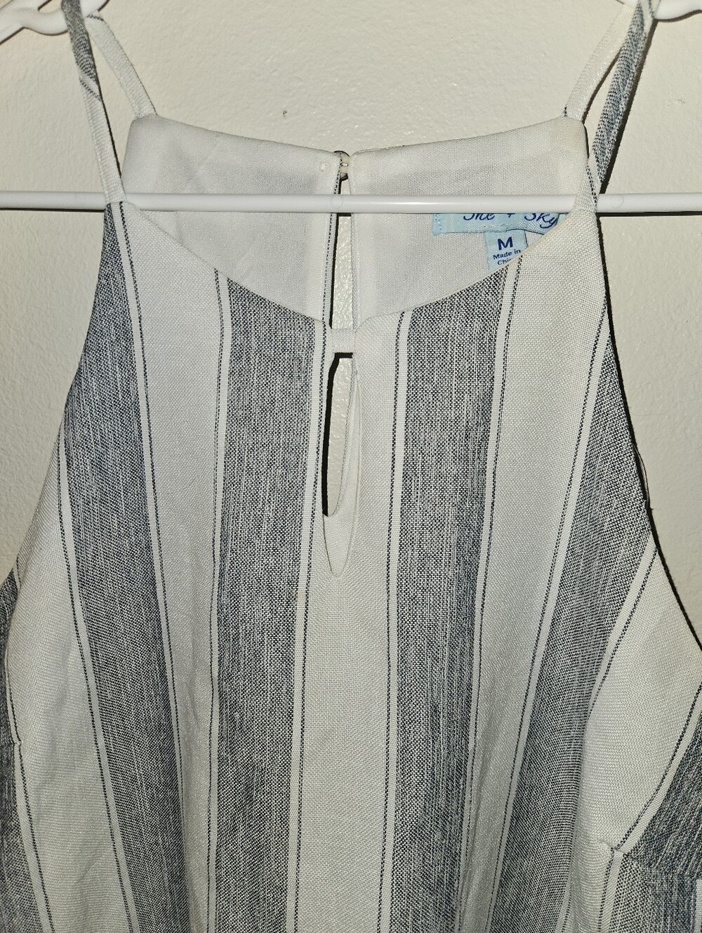 She + Sky Womans Vertical Striped Ruffle Dress Size M - Picture 6 of 13